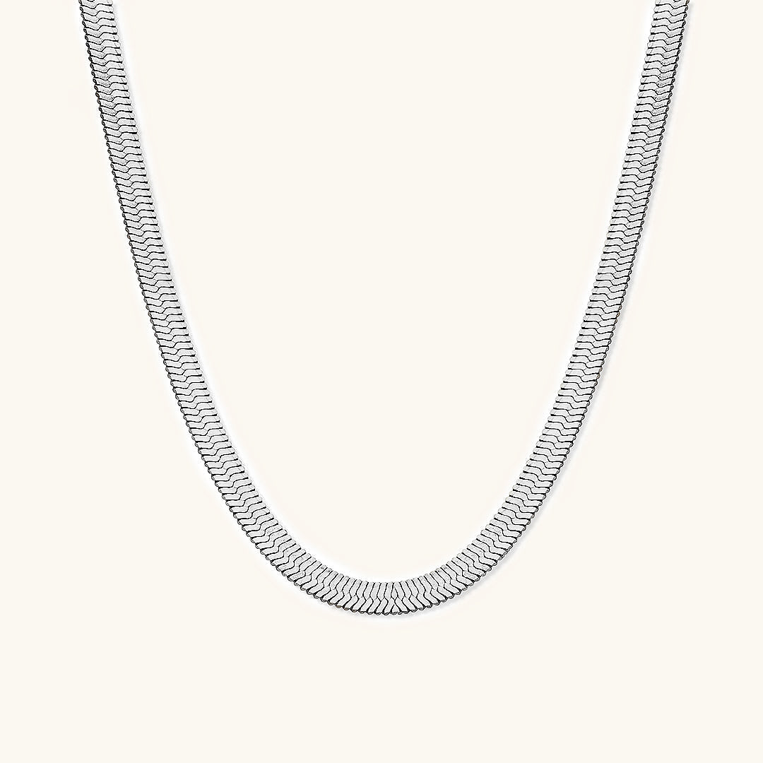 Herringbone Necklace | Elegant 18k Gold Plated Stainless Steel 5