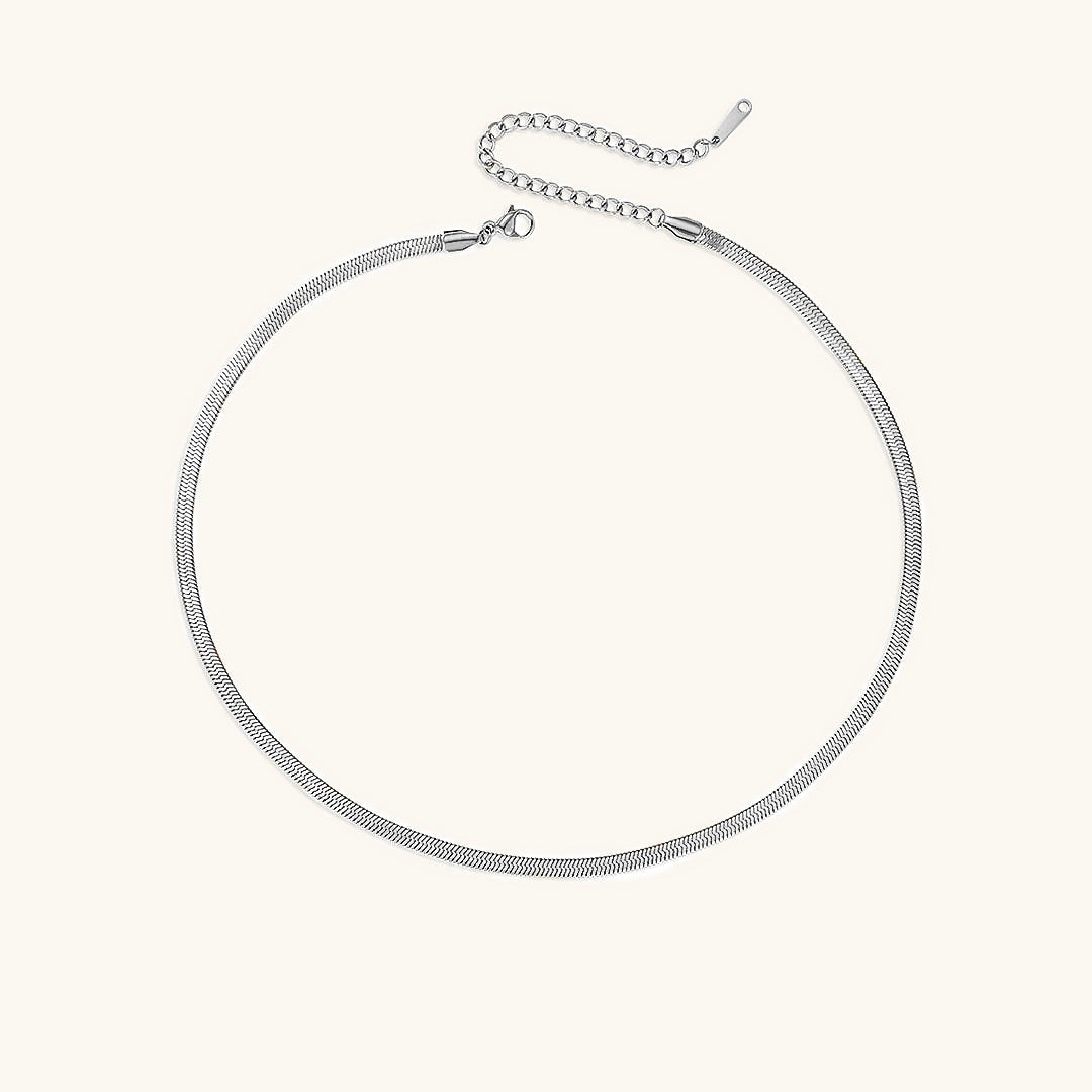 Herringbone Necklace | Ethically Sourced Stainless Steel with Gold Plating, Hypoallergenic and Durable Design 10