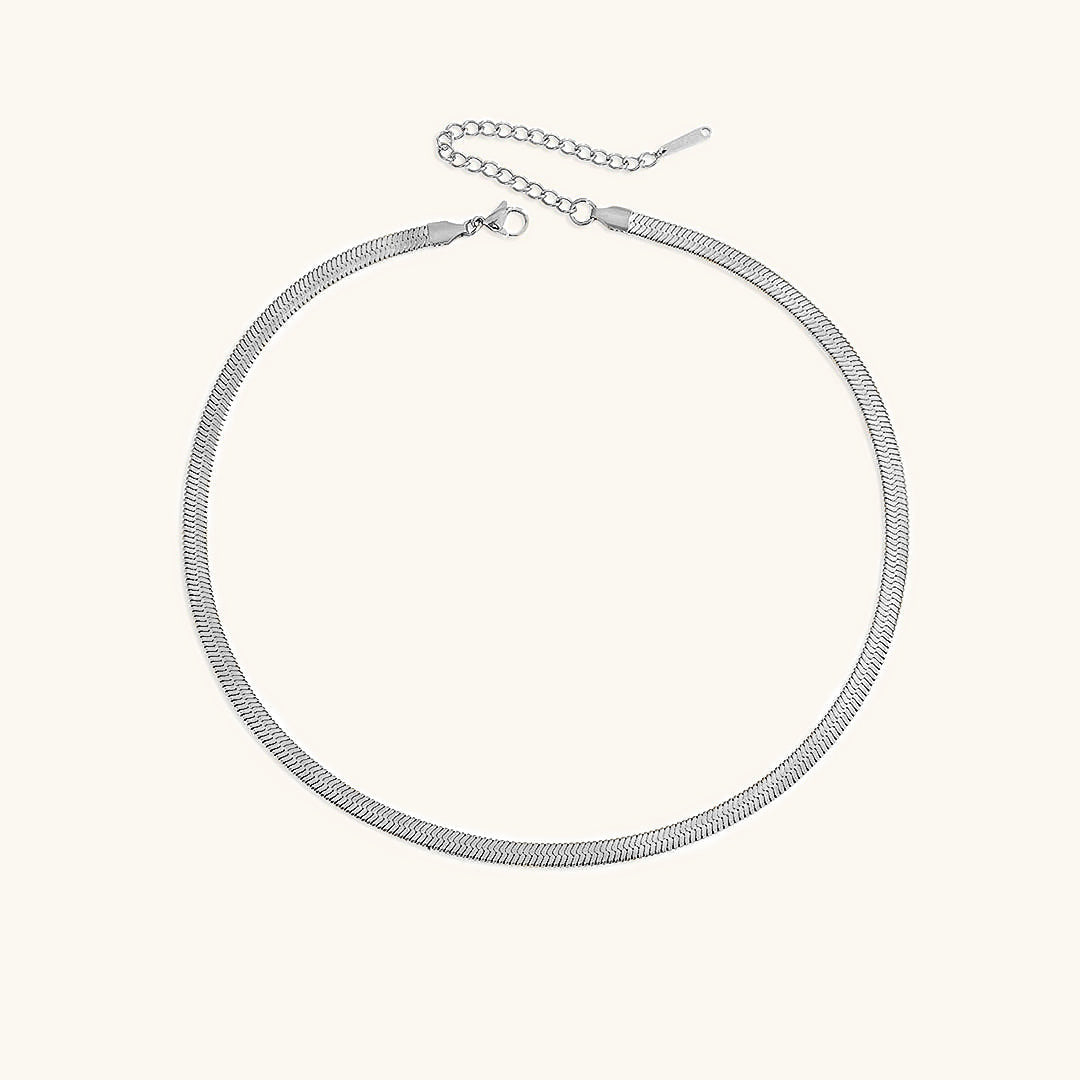 Herringbone Necklace | Ethically Sourced Stainless Steel with Gold Plating, Hypoallergenic and Durable Design 13