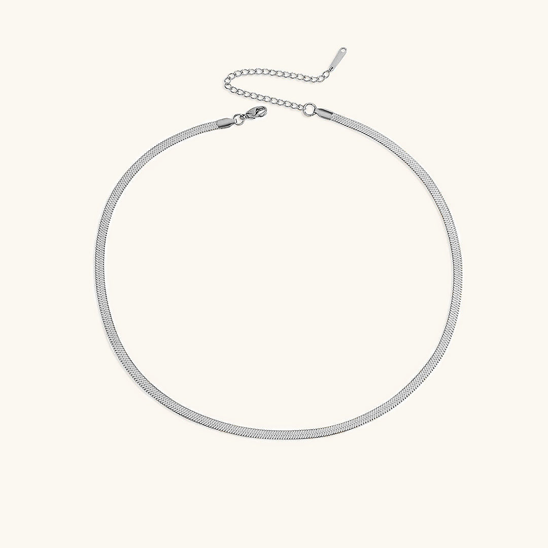 Herringbone Necklace | Ethically Sourced Stainless Steel with Gold Plating, Hypoallergenic and Durable Design 9