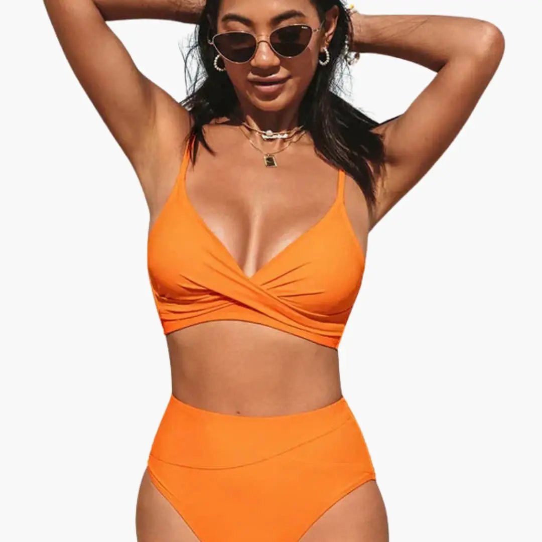 High-Waisted Bikini Set | Adjustable Scoop Neck Design 8