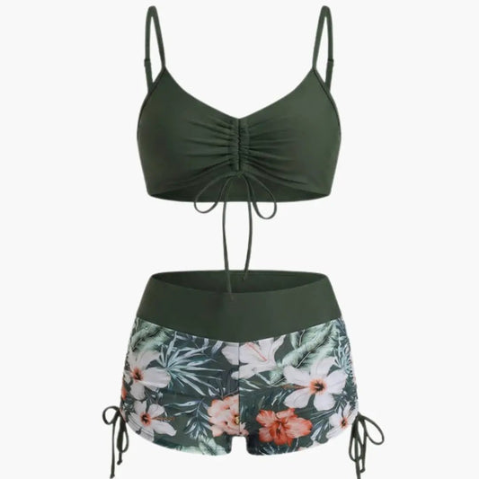 High-Waisted Floral Bikini Set | Adjustable Comfort Fit 0