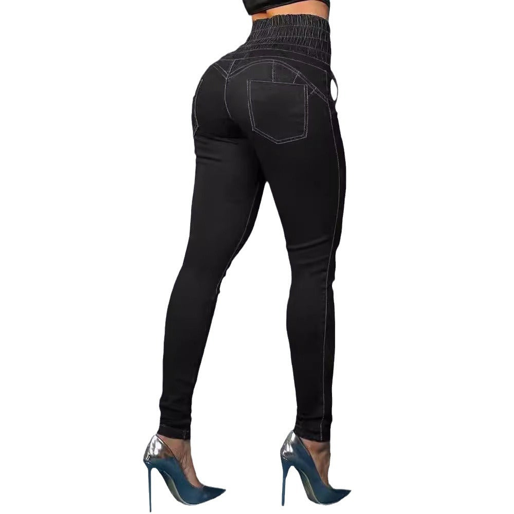 High-Waisted Jeggings for Women | Lace-Up Detail for Stylish Comfort 1