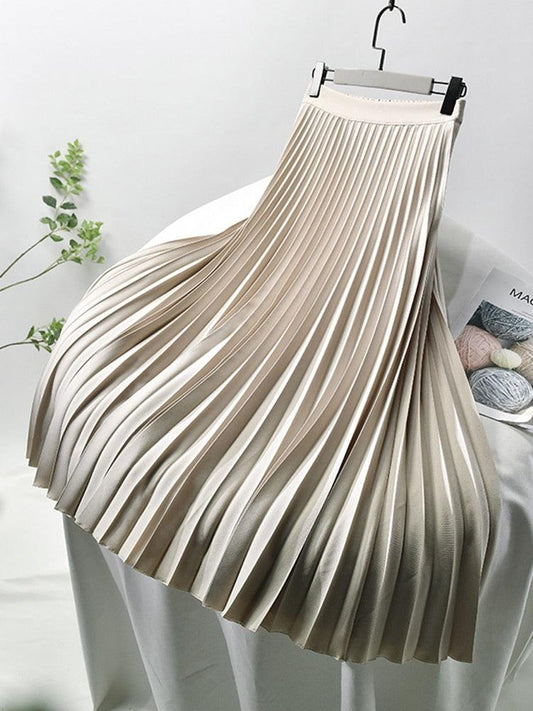 High-Waisted Pleated Midi Skirt | Elegant Design for Women 0