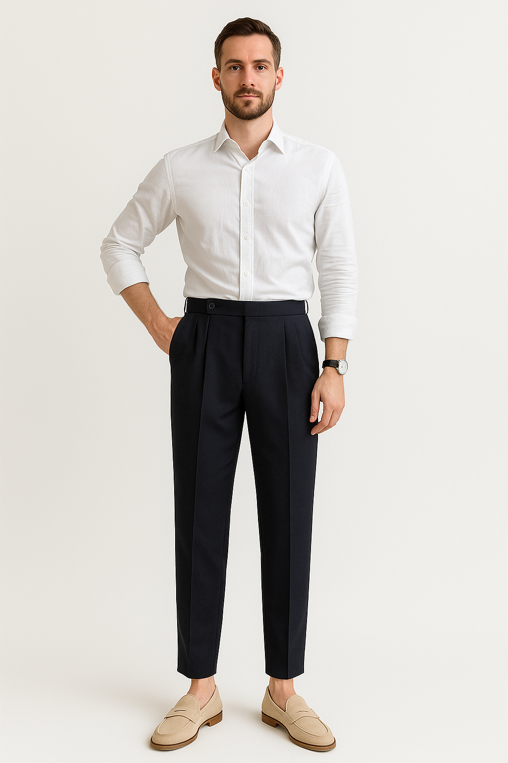 High-Waisted Pleated Trousers | Elegant Design with Tailored Fit 1