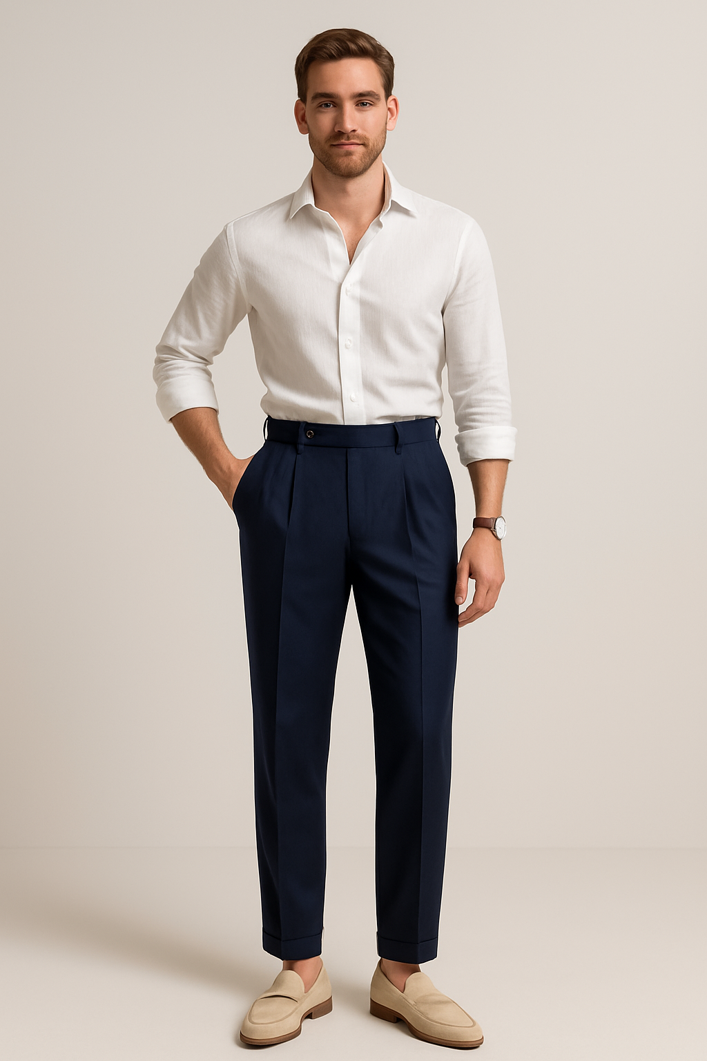 High-Waisted Pleated Trousers | Elegant Design with Tailored Fit 4