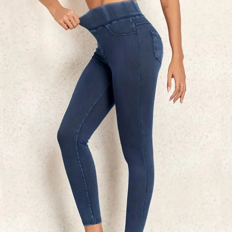 High Waist Slim Fit Jeggings | Versatile Denim Blend for Women 1