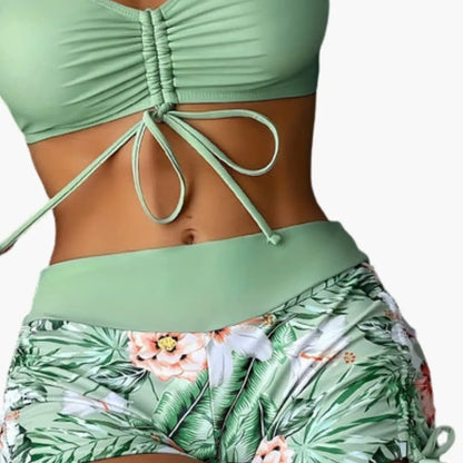High Waisted Bikini Set | Durable Floral Design with Adjustable Straps 1