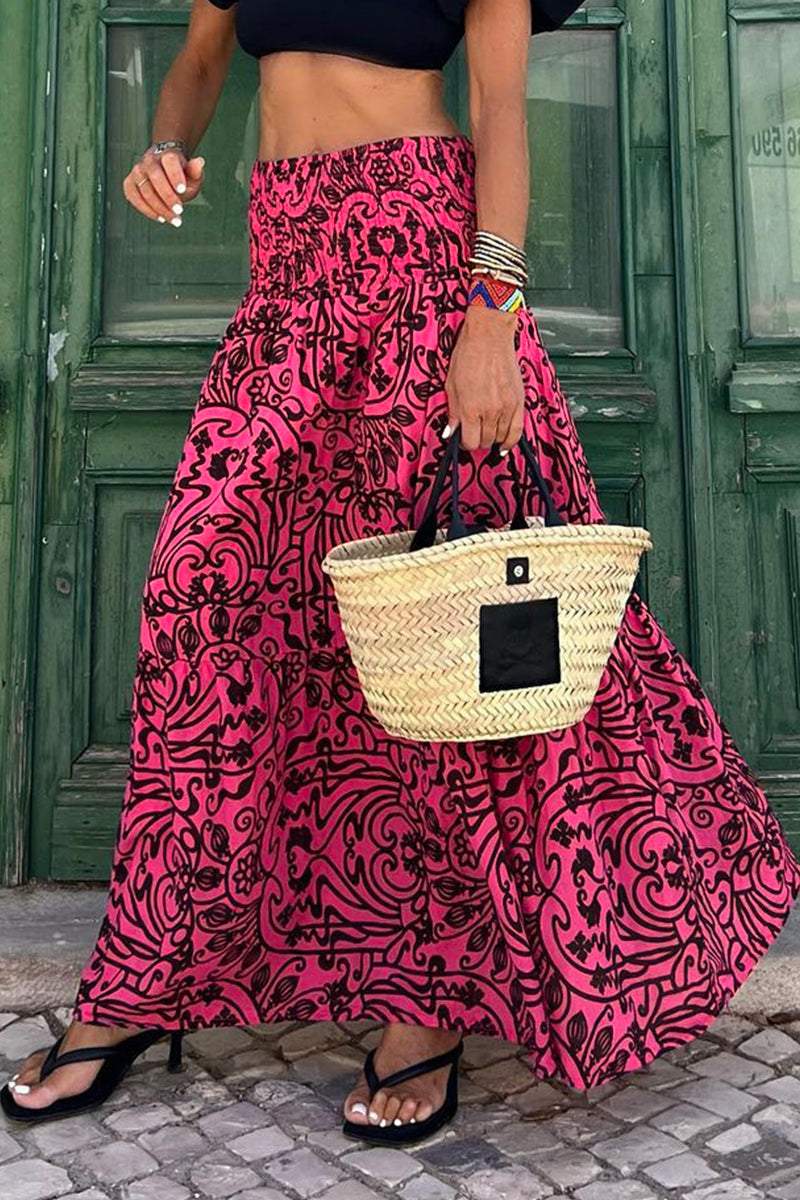 High Waisted Women's Midi Skirt | Stylish Printed Design for Versatile Outfits 0