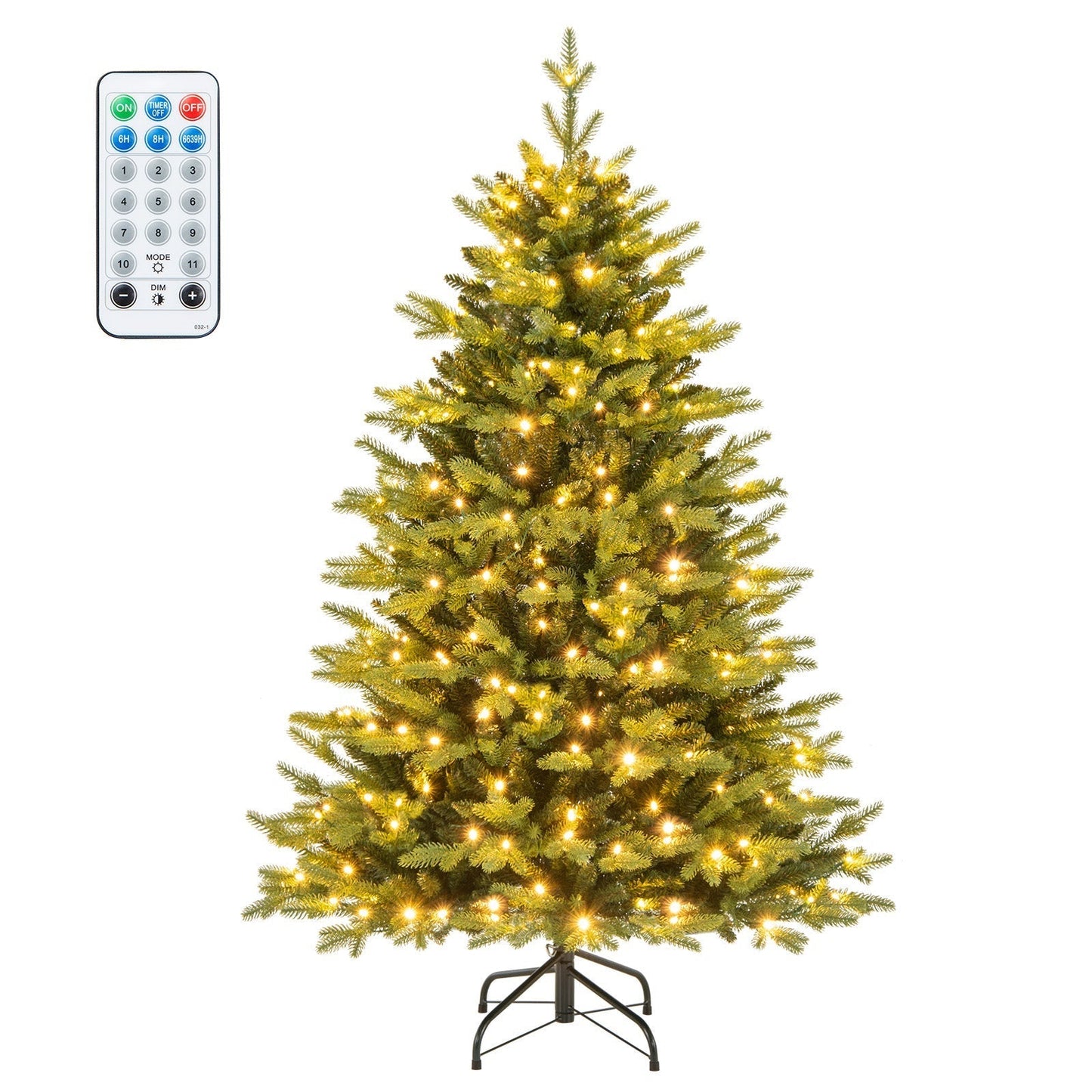Hinged Christmas Tree | 150 cm with Realistic Branches and LED Lights 0