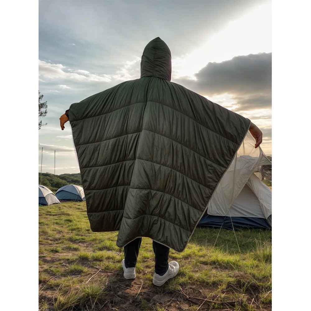 Hooded Poncho Blanket | Versatile 3-in-1 Outdoor Design for Camping 1