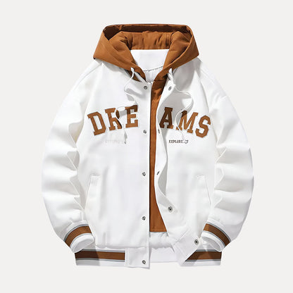 Hooded Varsity Jacket | Stylish Baseball Design for All Seasons 0