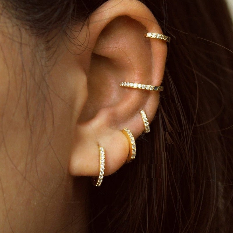 Hoop Earrings | Hypoallergenic S925 Sterling Silver with Sparkling CZ Stones 0