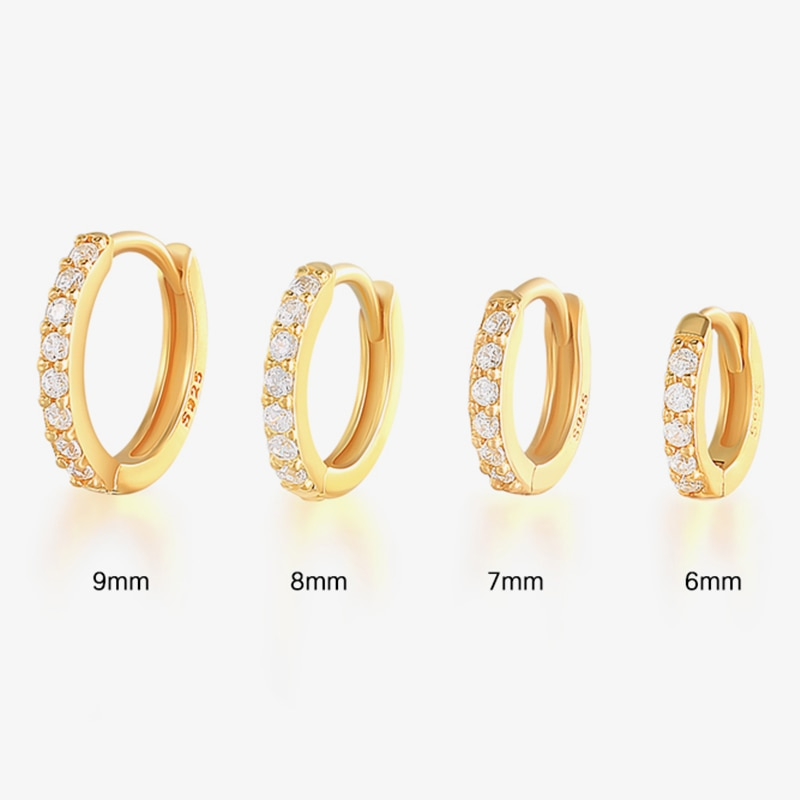 Hoop Earrings | Hypoallergenic S925 Sterling Silver with Sparkling CZ Stones 1