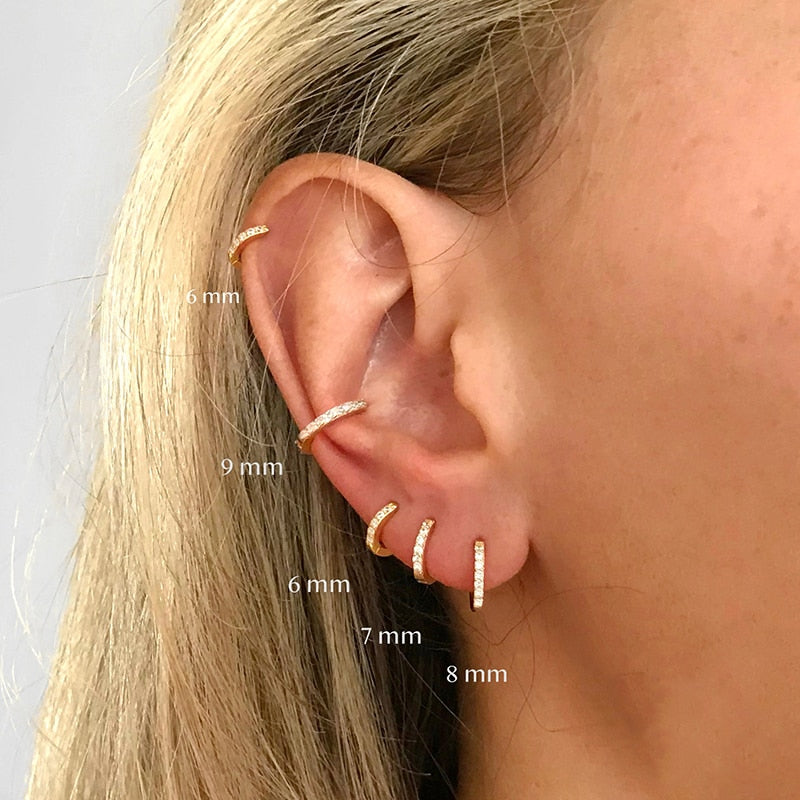 Hoop Earrings | Hypoallergenic S925 Sterling Silver with Sparkling CZ Stones 2