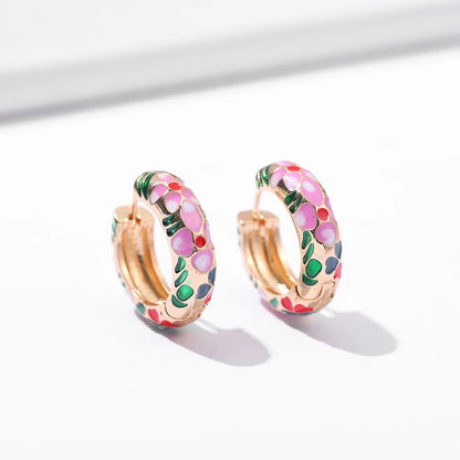 Hoop Earrings | Playful Wildflower Design on Luxe Gold-Tone Base 5