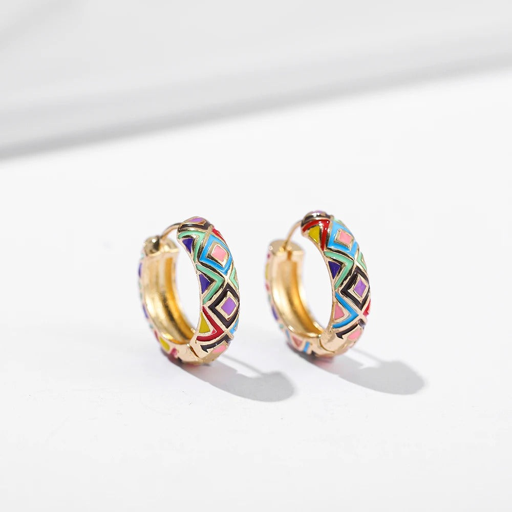 Hoop Earrings | Playful Wildflower Design on Luxe Gold-Tone Base 6