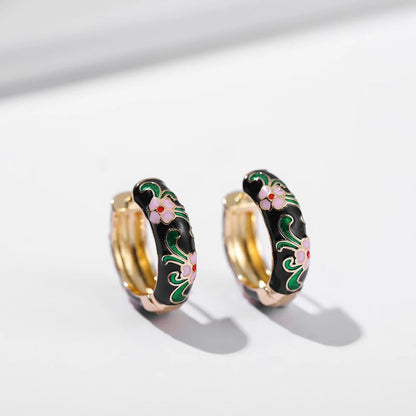 Hoop Earrings | Playful Wildflower Design on Luxe Gold-Tone Base 7