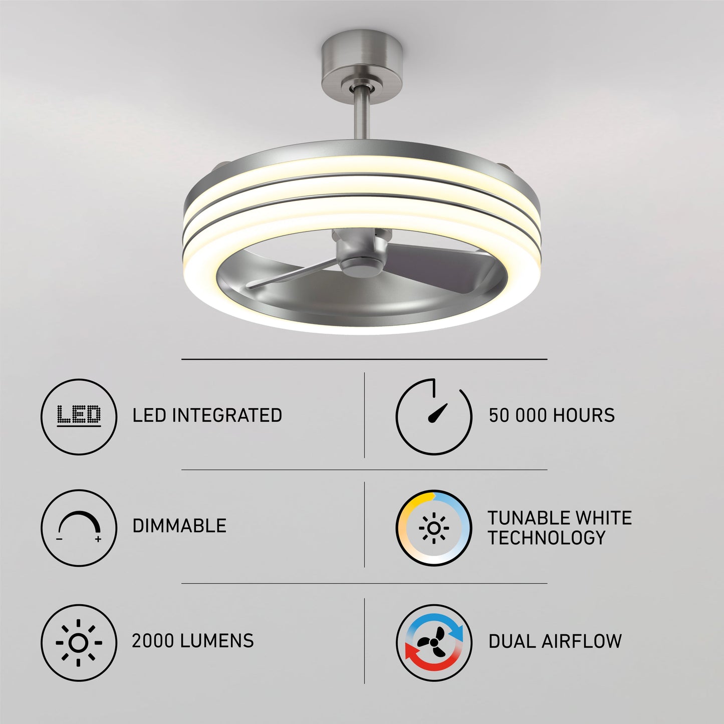 Horizon | 23 in. LED Ceiling Fan with Remote Control & 3 Speed Settings 7