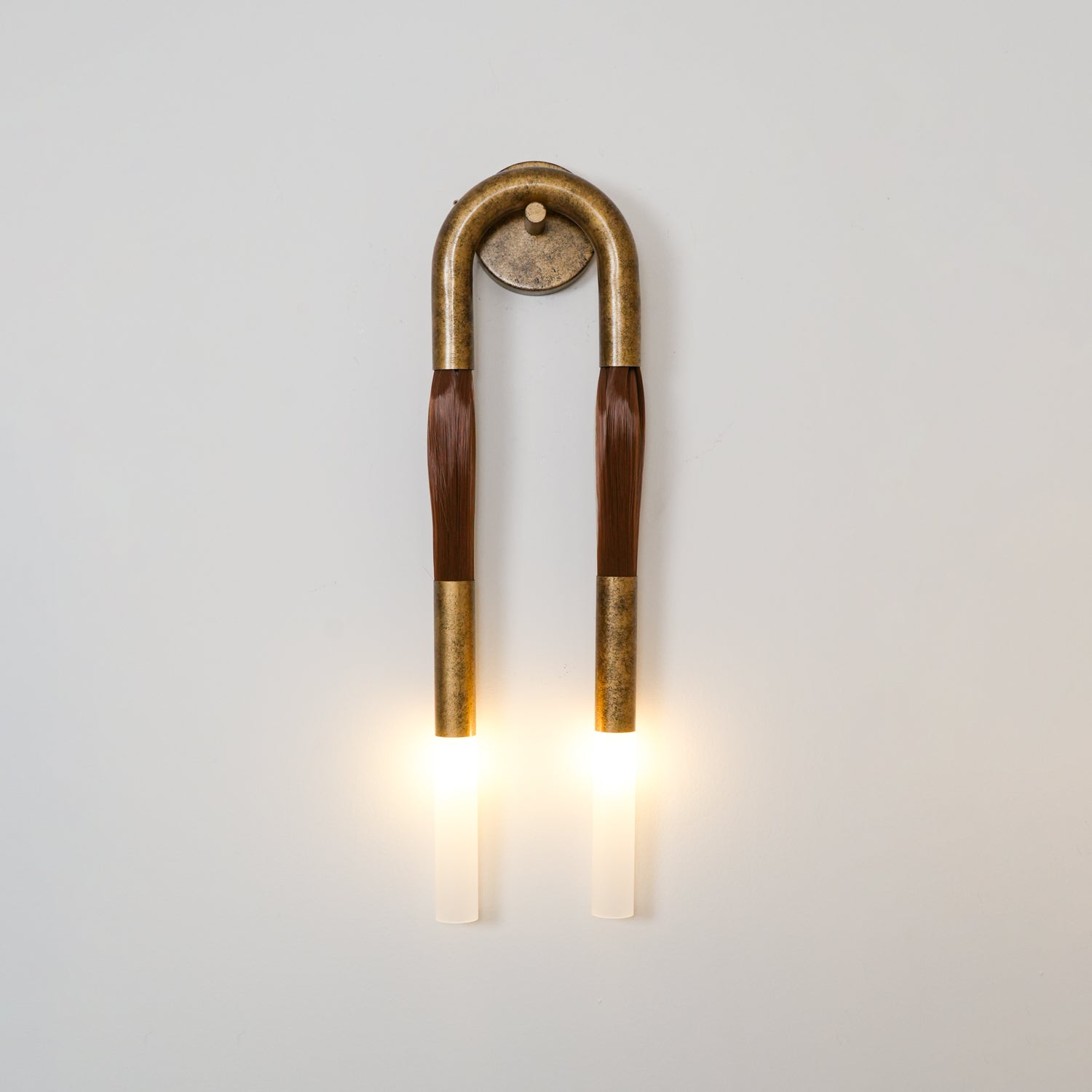 Horsehair Wall Sconce | Elegant Wrought Iron and Glass Design 0