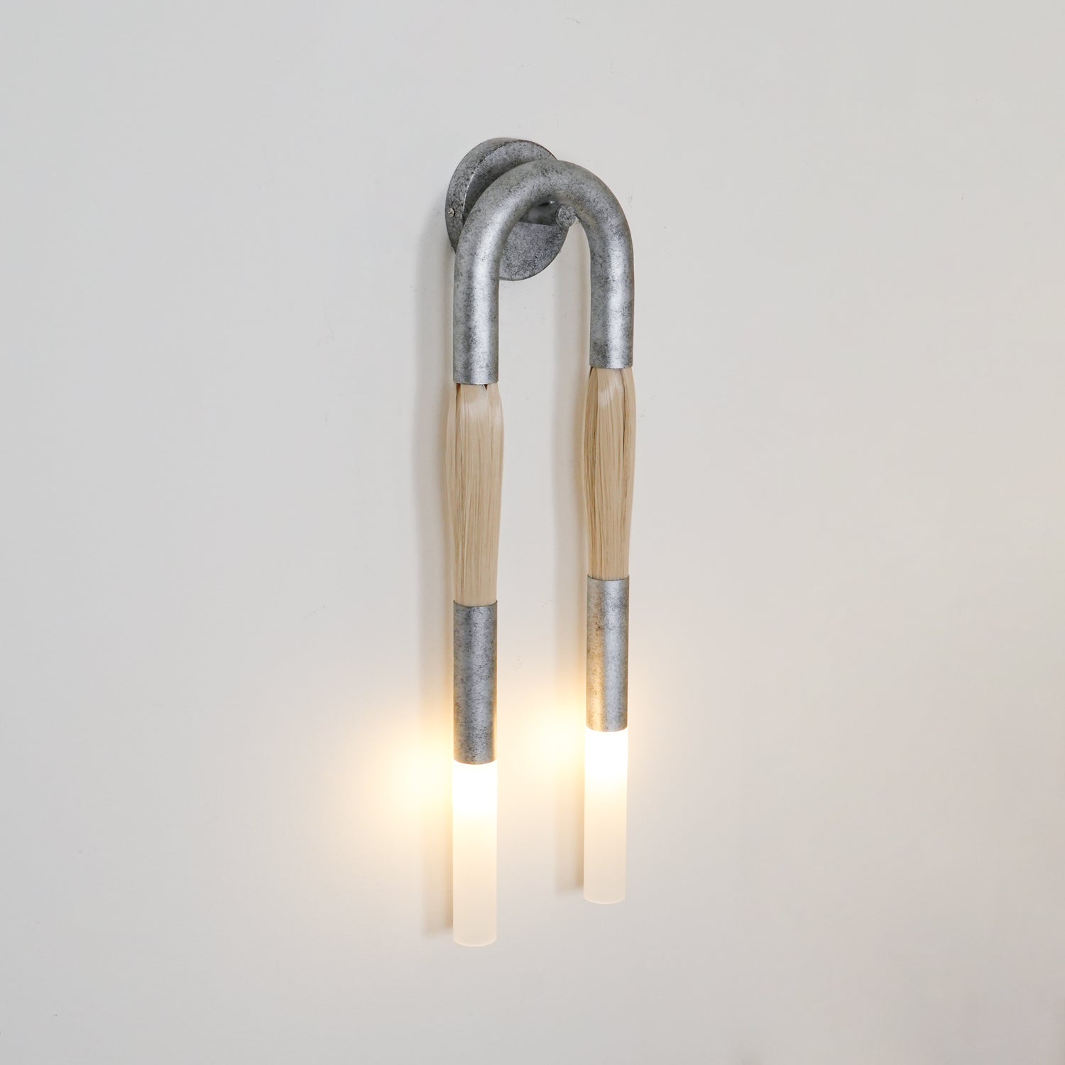 Horsehair Wall Sconce | Elegant Wrought Iron and Glass Design 3