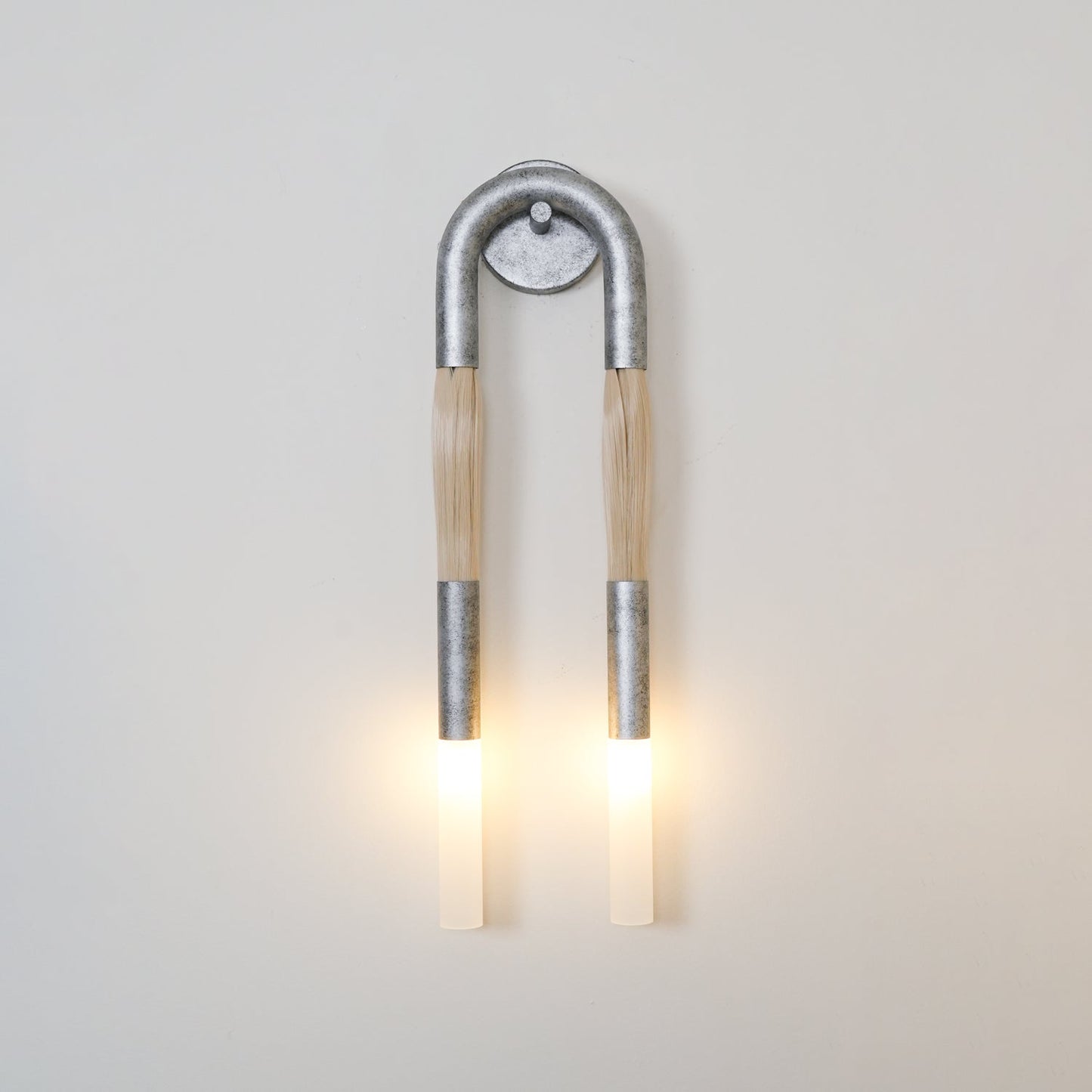 Horsehair Wall Sconce | Elegant Wrought Iron and Glass Design 4