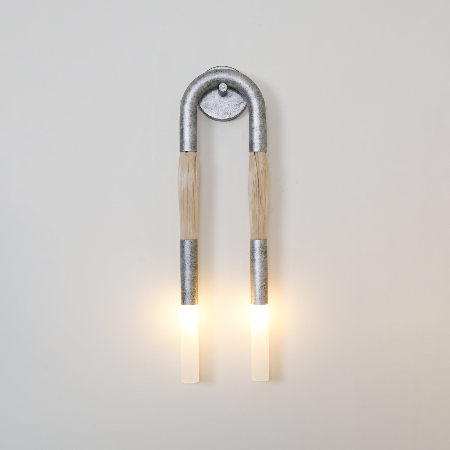 Horsehair Wall Sconce | Elegant Wrought Iron and Glass Design 4