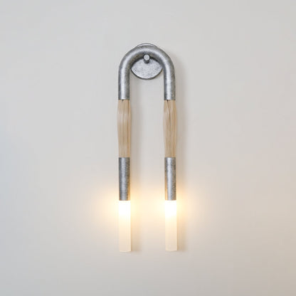 Horsehair Wall Sconce | Elegant Wrought Iron and Glass Design 4
