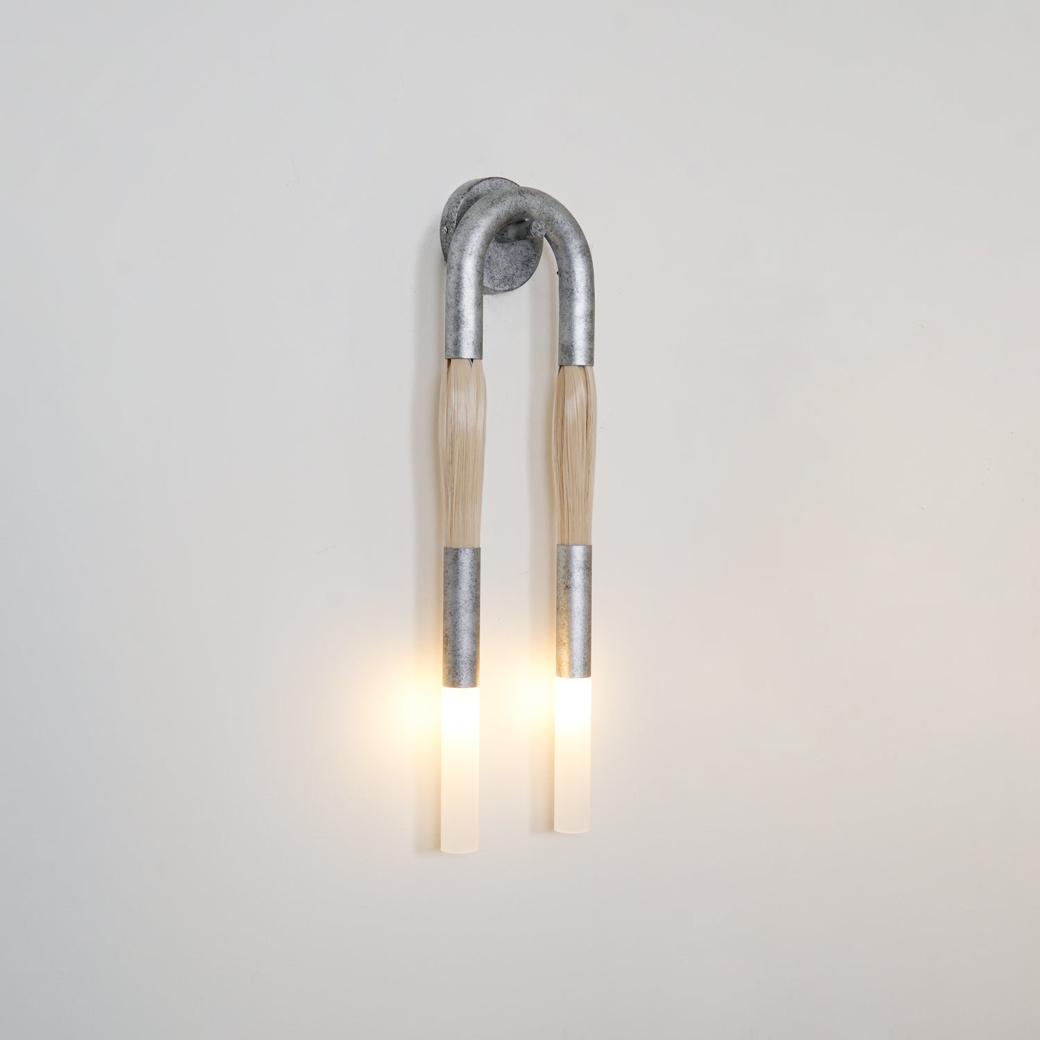 Horsehair Wall Sconce | Elegant Wrought Iron and Glass Design 6