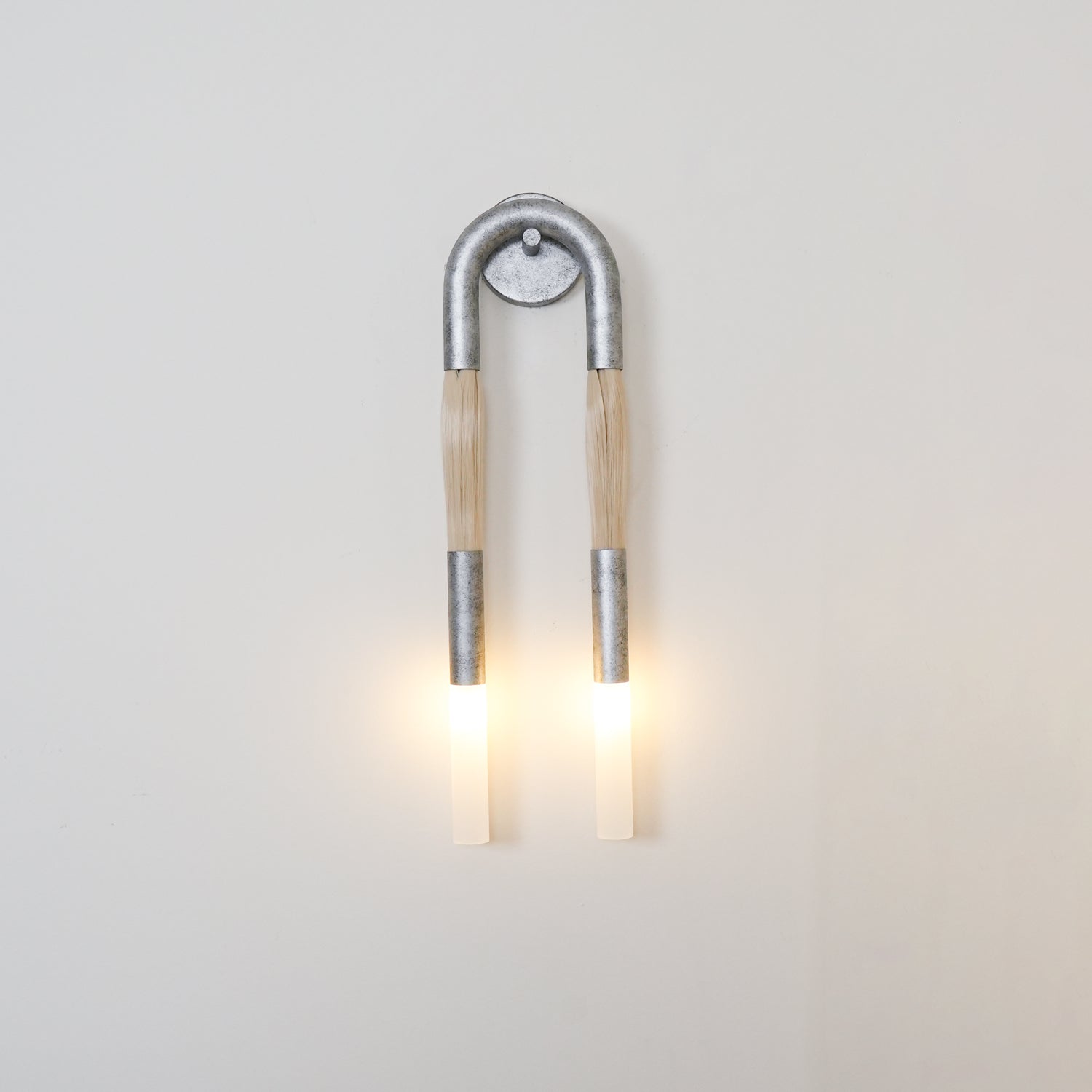 Horsehair Wall Sconce | Elegant Wrought Iron and Glass Design 7