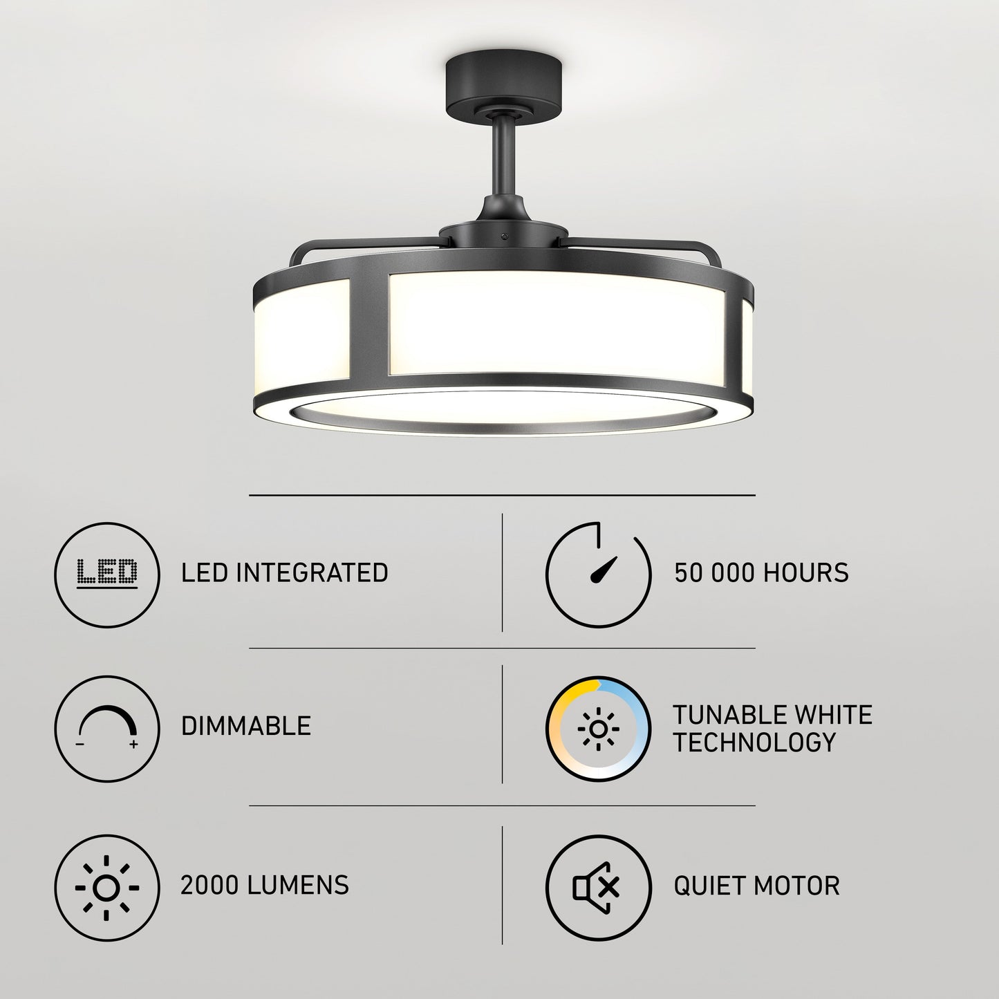 Huxley | 23-Inch LED Ceiling Fan with Remote Control & 3 Speed Settings 6