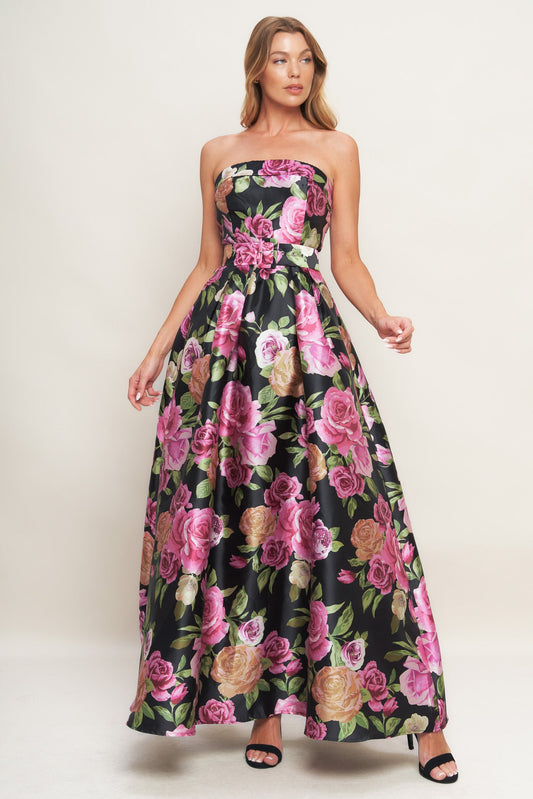 Abito lungo intrecciato Glamour Garden
