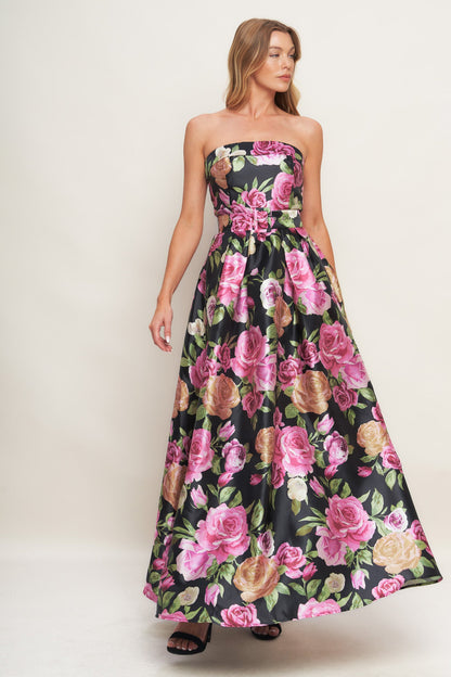 Abito lungo intrecciato Glamour Garden