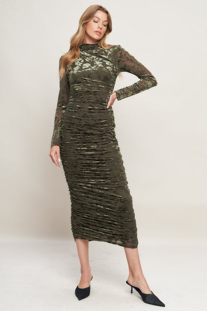 NIGHTSHADE GLAMOUR VELVET MIDI DRESS