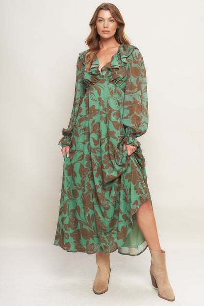 BOTANIC DREAMS vestito maxi intrecciato