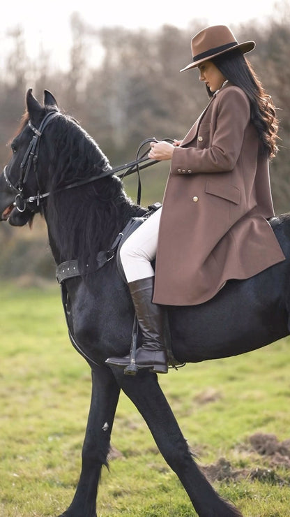 Zweireihiger Wollmischmantel