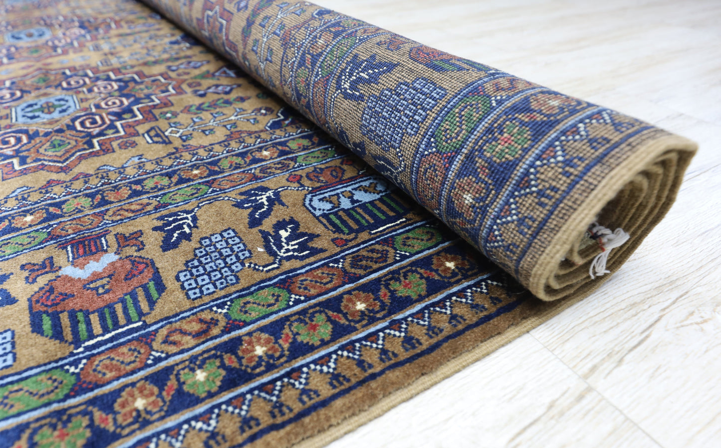 Hand-Knotted Zerkhaki Afghan Wool Area Rug – 6'7" x 9'7" | Rich Brown Tones, Durable Craftsmanship