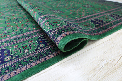 Hand-Knotted Afghani Bukharayi Wool Rug – 6’7″  x  9’9″