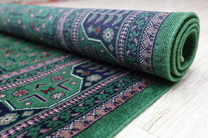 Hand-Knotted Afghani Bukharayi Wool Rug – 6’7″  x  9’9″