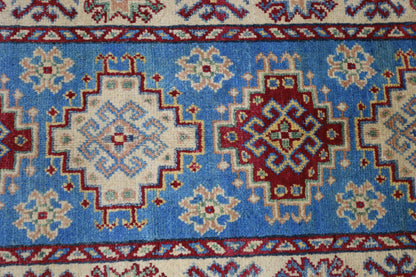 Hand-Knotted Afghani Kazak Wool Rug – 2’0″  x  5’10″