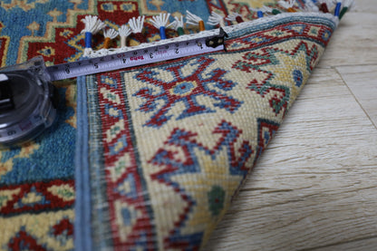 Hand-Knotted Afghani Kazak Wool Rug – 2’0″  x  5’10″