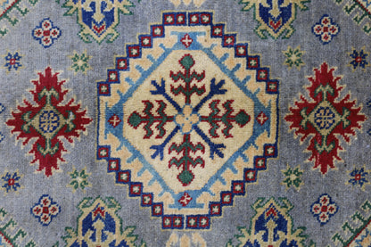 Hand-Knotted Afghani Kazak Wool Rug – 3’11″  x  5’6″