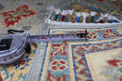 Hand-Knotted Afghani Kazak Wool Rug – 3’11″  x  5’6″