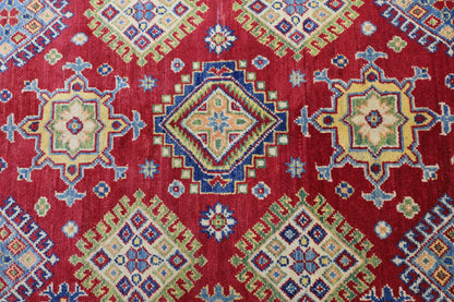 Hand-Knotted Afghani Kazak Wool Rug – 3’10″  x  6’0″