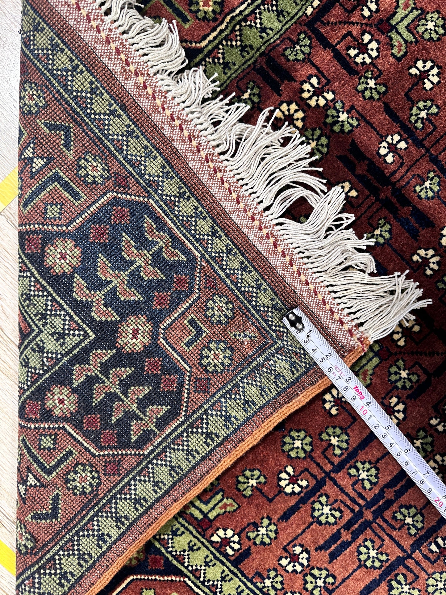 Hand-Knotted Bukharayi Rug – Brown 59” x 40” | Traditional Afghani Wool Rug