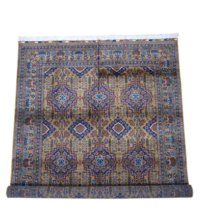 Hand-Knotted Zerkhaki Afghan Wool Area Rug – 6'7" x 9'7" | Rich Brown Tones, Durable Craftsmanship