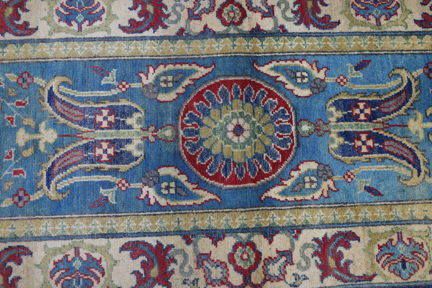 Hand-Knotted Afghani Kazak Wool Rug – 2’8″  x  9’9″