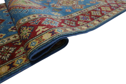 Hand-Knotted Afghani Kazak Wool Rug – 2’9″  x  9’9″