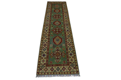 Hand-Knotted Afghani Kazak Wool Rug – 2’9″  x  9’2″