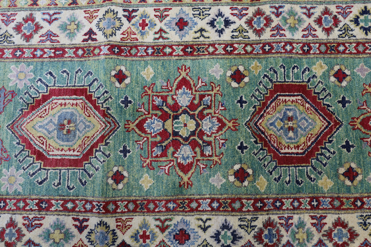 Hand-Knotted Afghani Kazak Wool Rug – 2’9″  x  9’2″